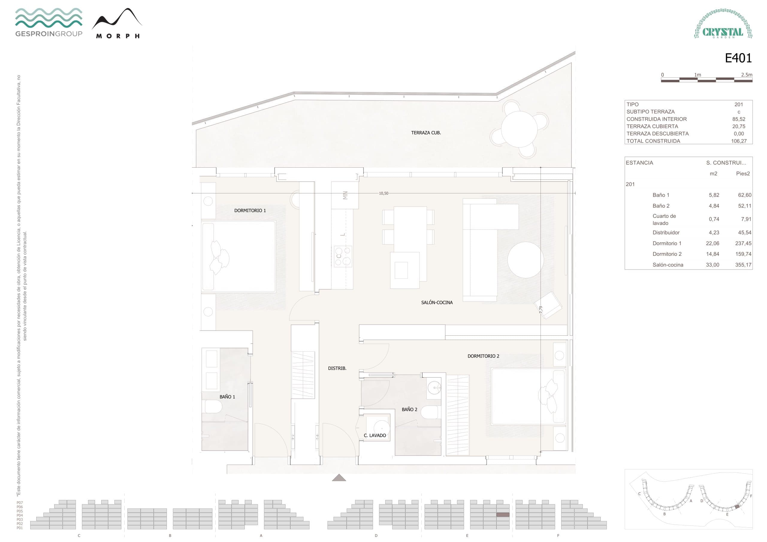 E401 Floor Plan at Crystal Garden - 921 sq.ft