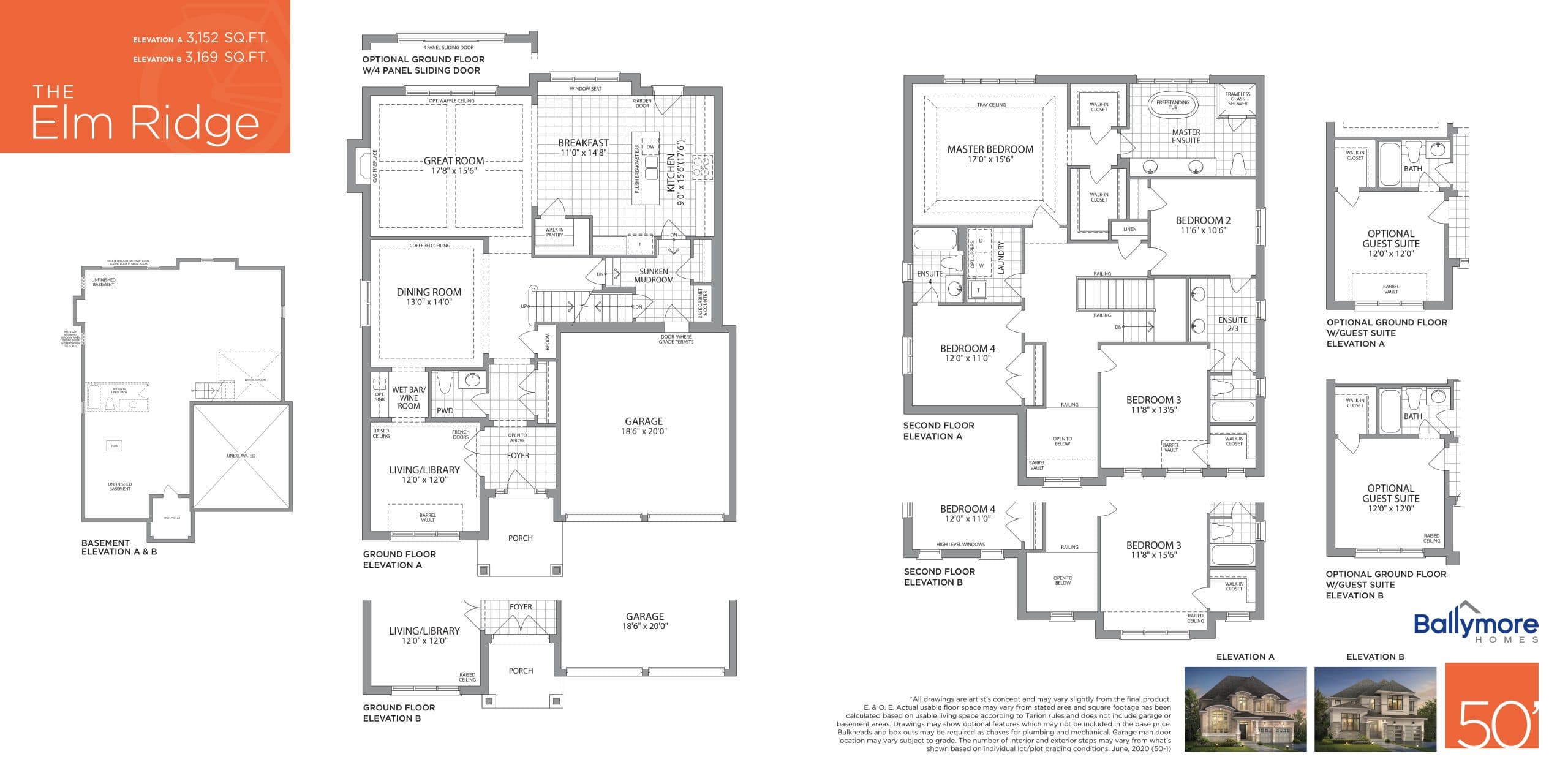 The Elm Ridge Floor Plan at Woodbury Trails Homes - 3152 sq.ft