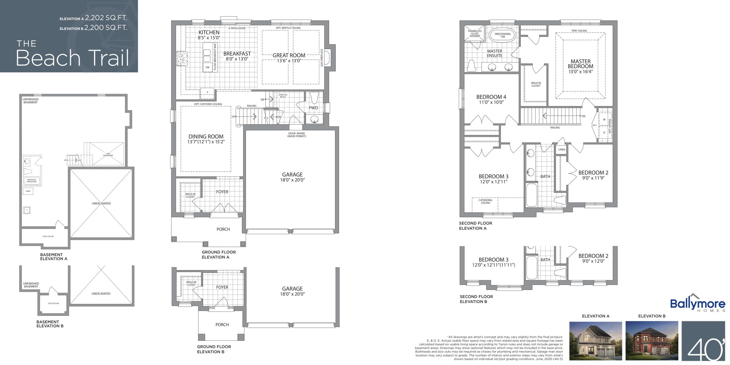 The Beach Trail Floor Plan at Woodbury Trails Homes - 2202 sq.ft