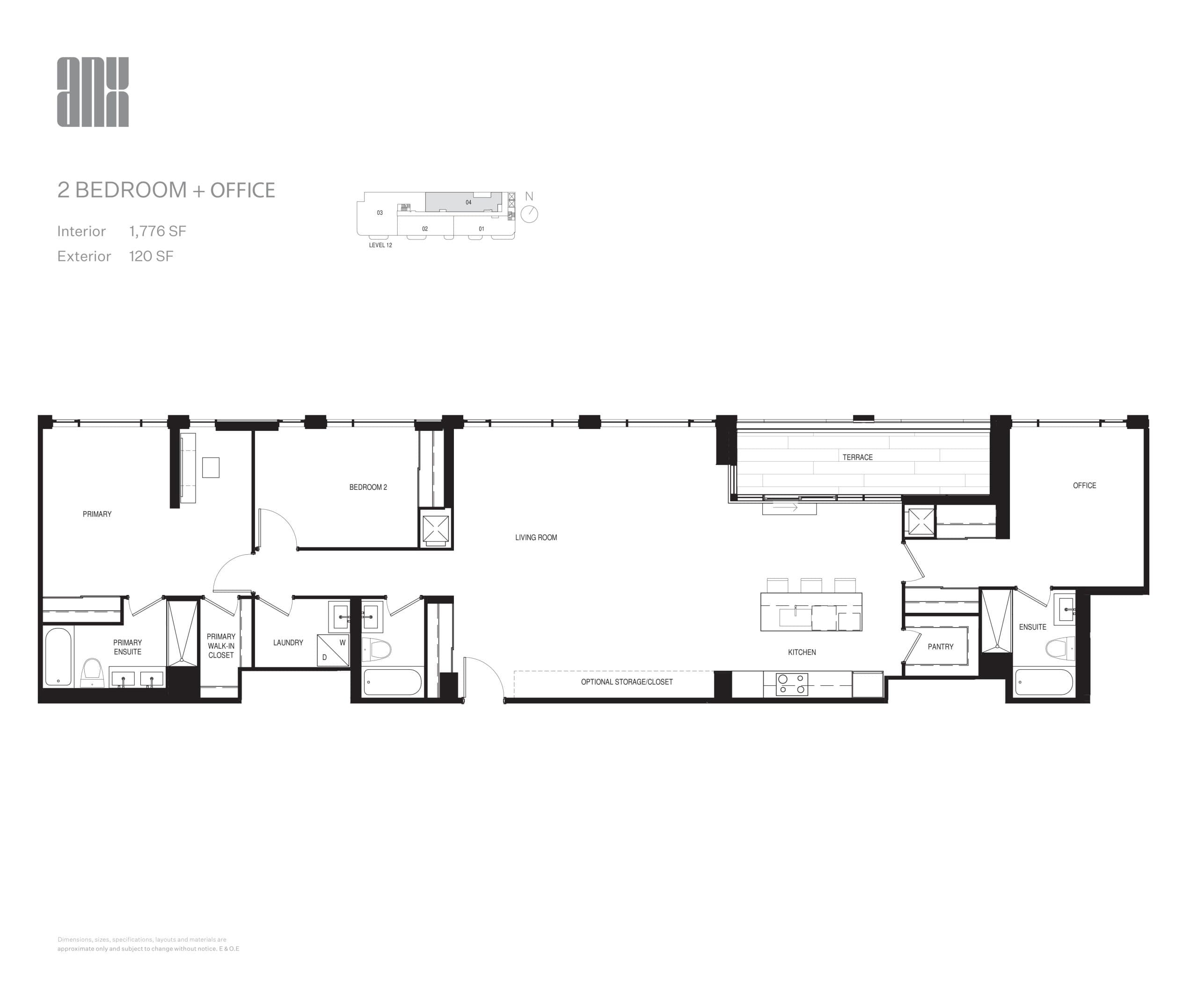 1776 SF Floor Plan at ANX Condos - 1776 sq.ft