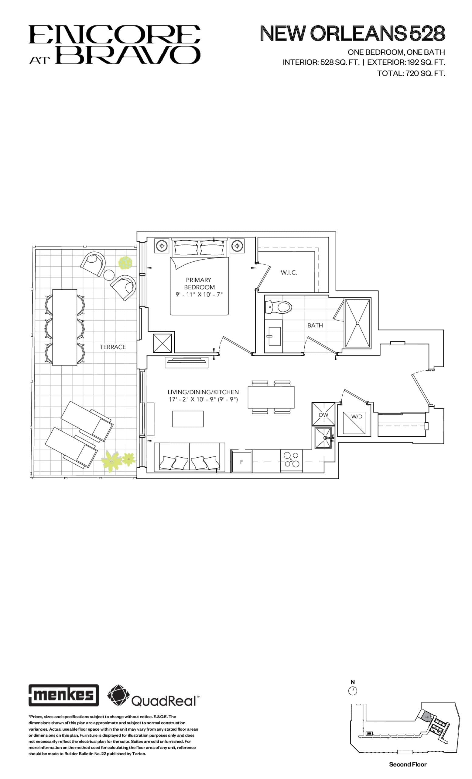 New Orleans 528 Floor Plan at Encore at Bravo Condos - 528 sq.ft