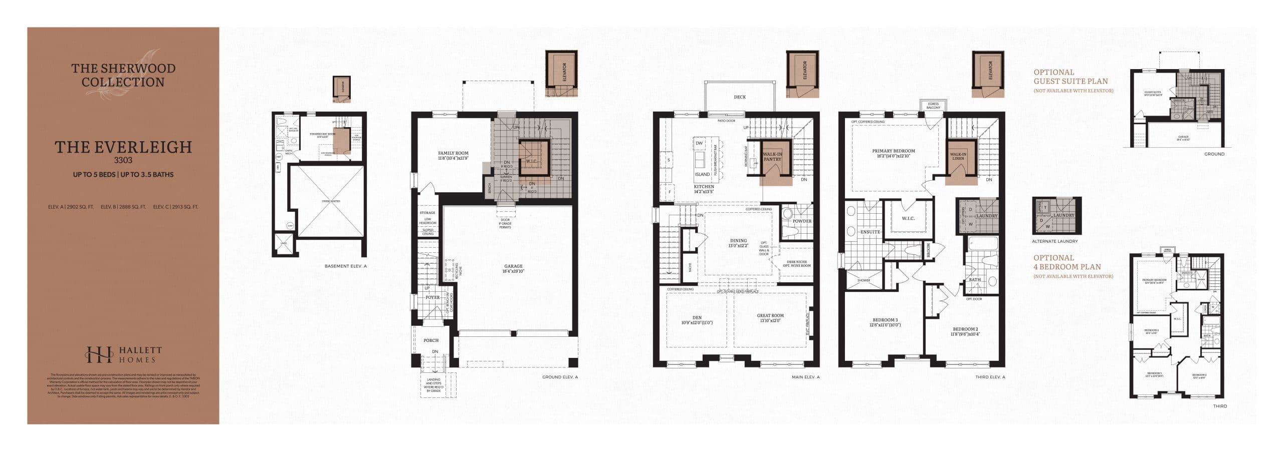 The Everleigh Floor Plan at Abacot Hill Homes - 2913 sq.ft