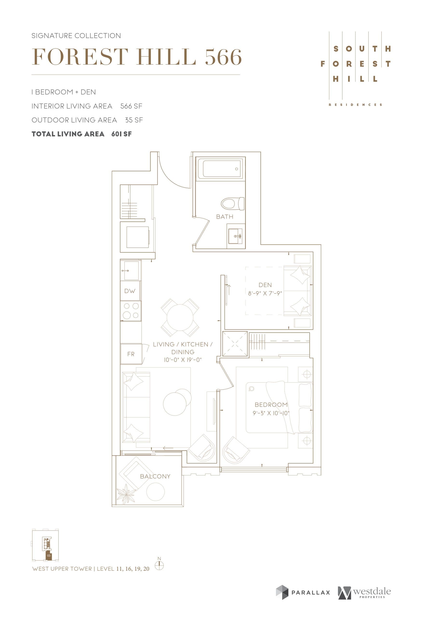 Forest Hill 566 Floor Plan at South Forest Hill Residences - 566 sq.ft