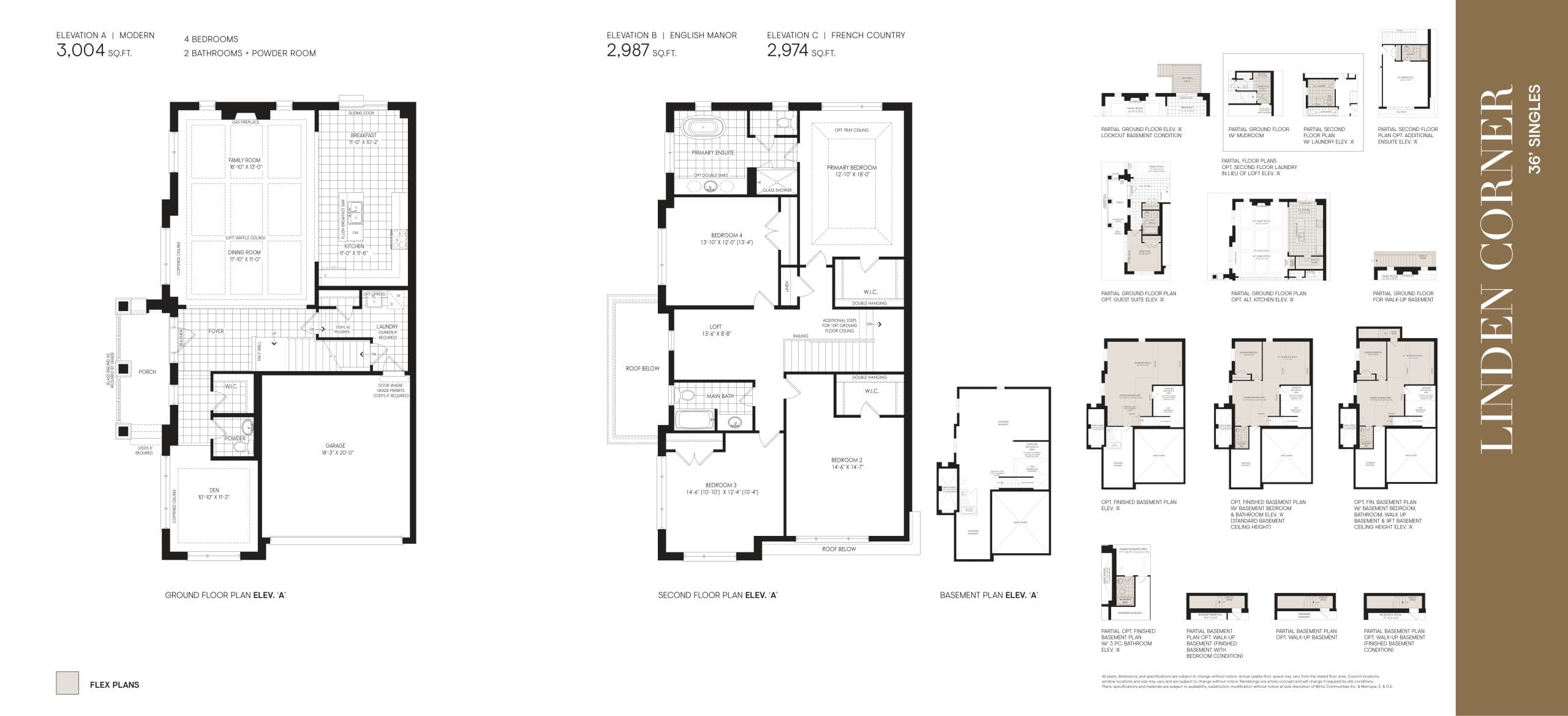 Linden Corner (36' Singles) Floor Plan at Union Village Phase 2B - 3004 sq.ft