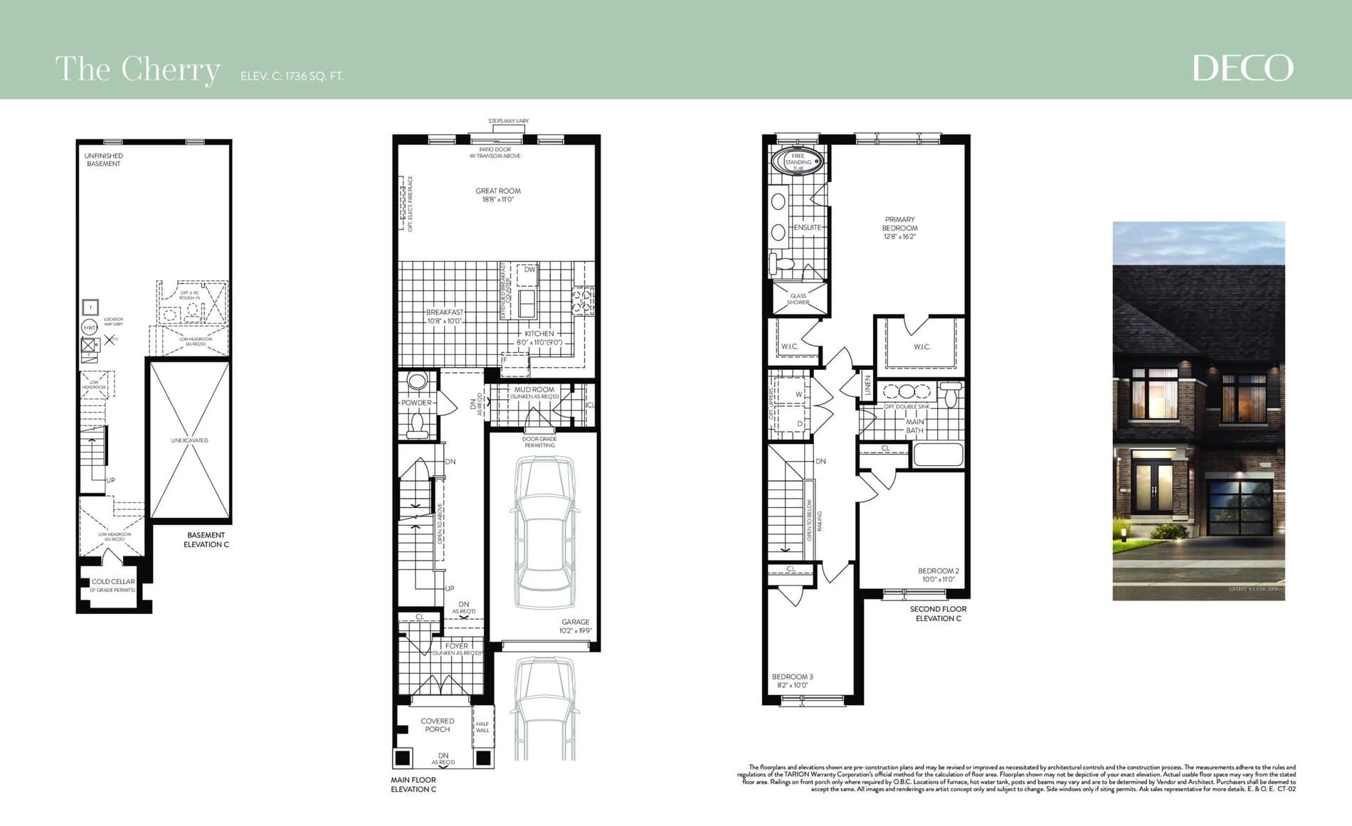 The Cherry Floor Plan at Greenwood Seaton by DECO Homes - 1736 sq.ft