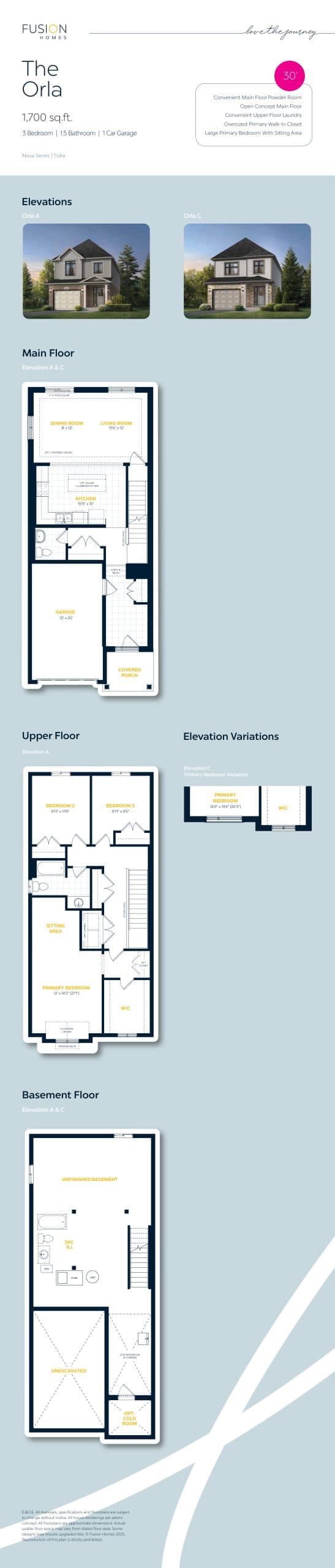 The Orla Floor Plan at Tidra Homes - 1700 sq.ft
