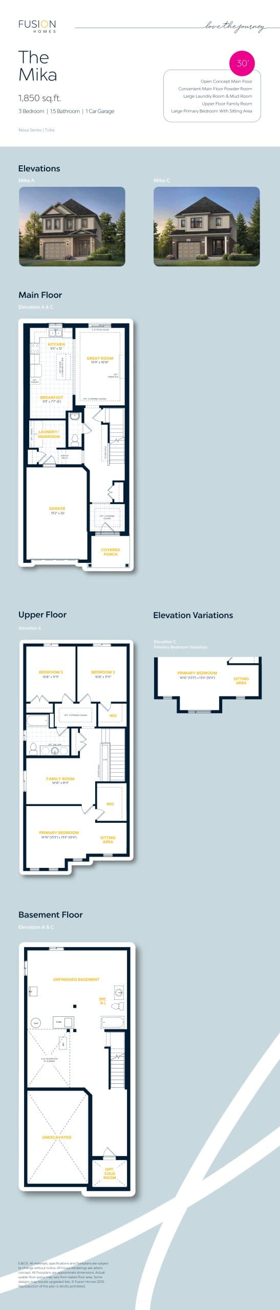 The Mika Floor Plan at Tidra Homes - 1850 sq.ft