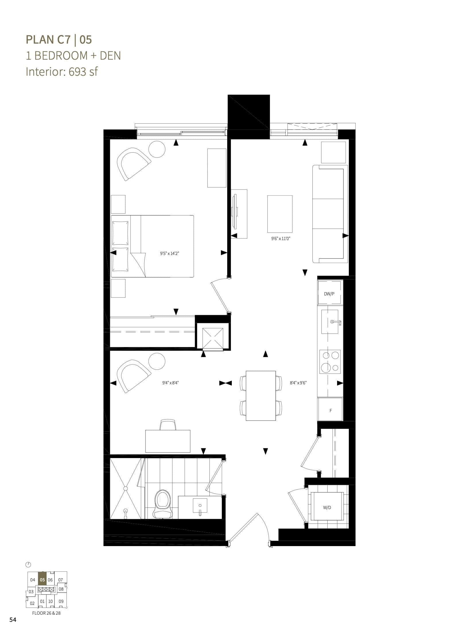 Plan C7 | 05 Floor Plan at Burke Condos - 693 sq.ft