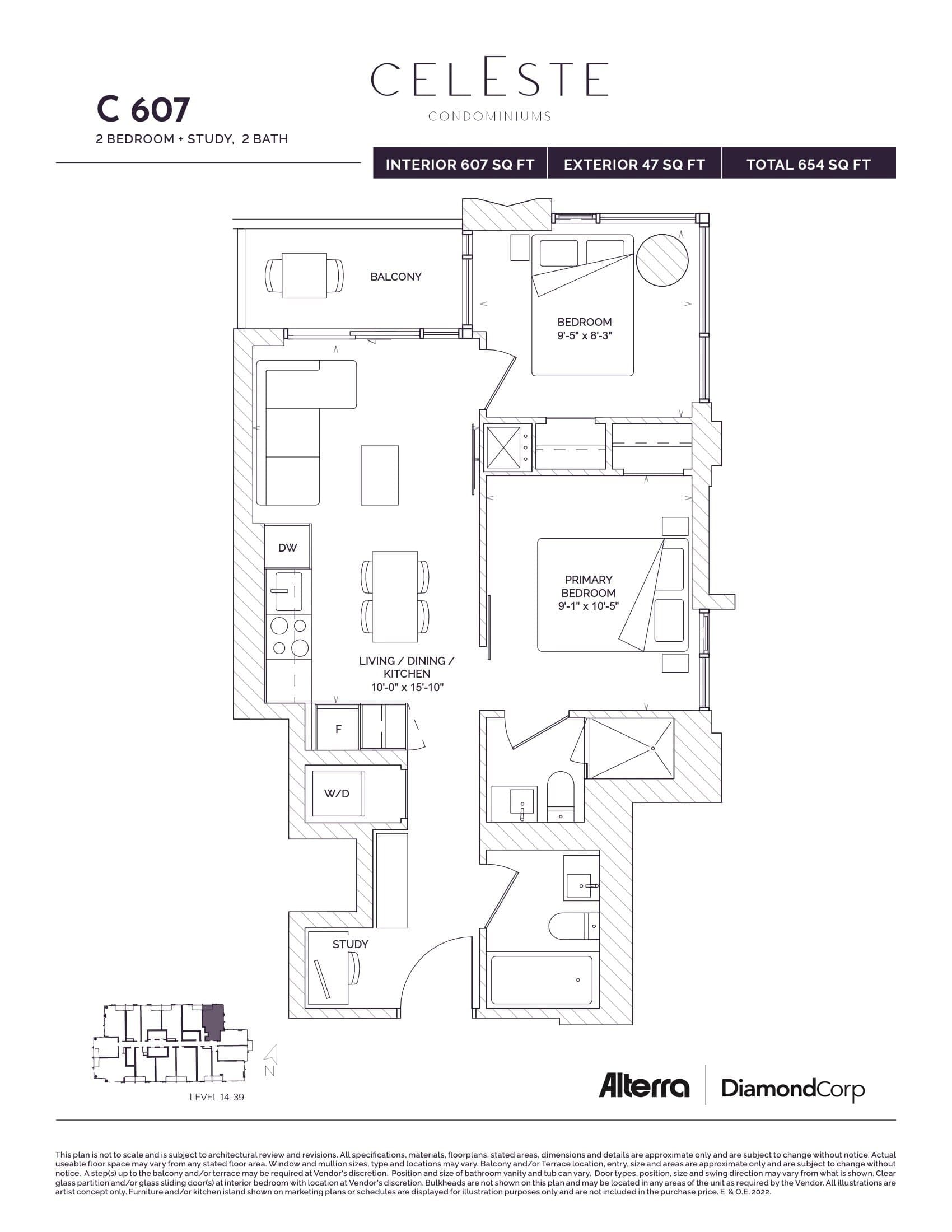 C 607 Floor Plan at Celeste Condos - 607 sq.ft