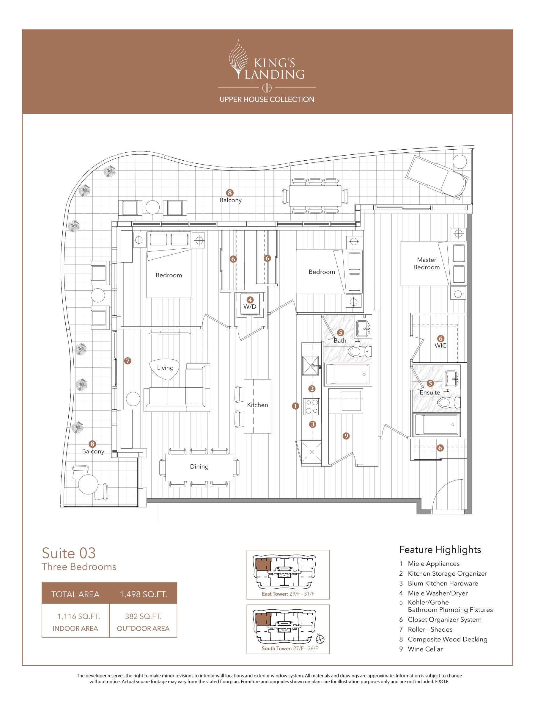 Suite 03 - Upper House Collection Floor Plan at King's Landing Condos - 1116 sq.ft