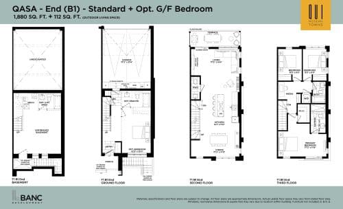 QASA - End (B1) - Standard + Opt. G/F Bedroom floor plan