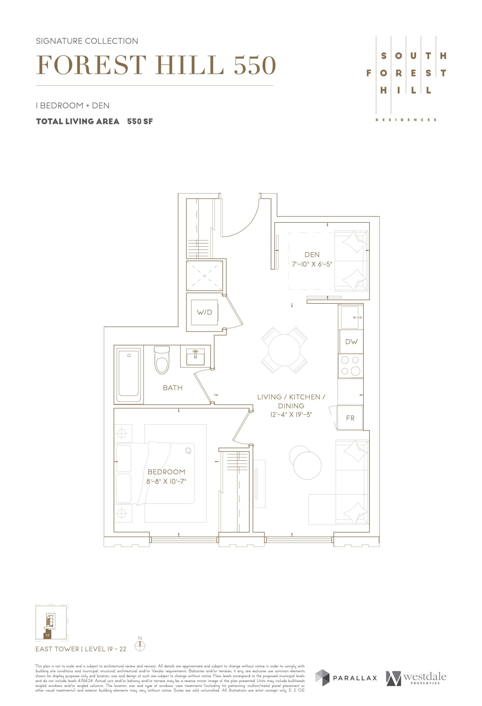 Forest Hill 550 Floor Plan at South Forest Hill Residences - 550 sq.ft