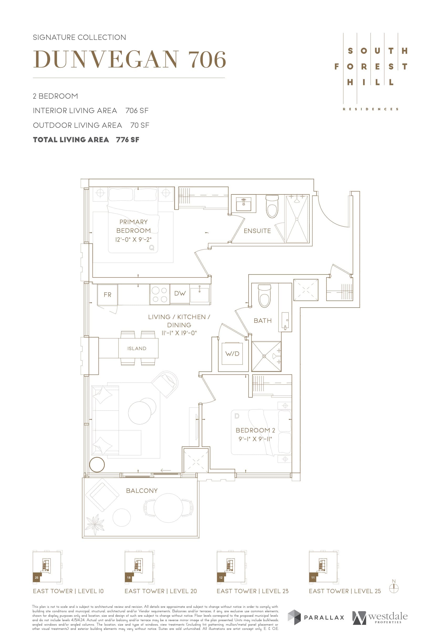 Dunvegan 706 Floor Plan at South Forest Hill Residences - 706 sq.ft