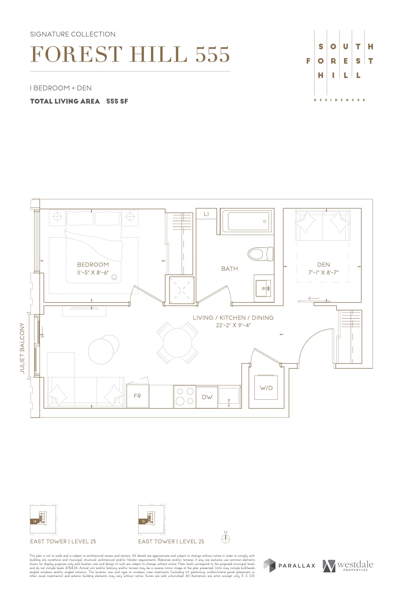 Forest Hill 555 Floor Plan at South Forest Hill Residences - 555 sq.ft