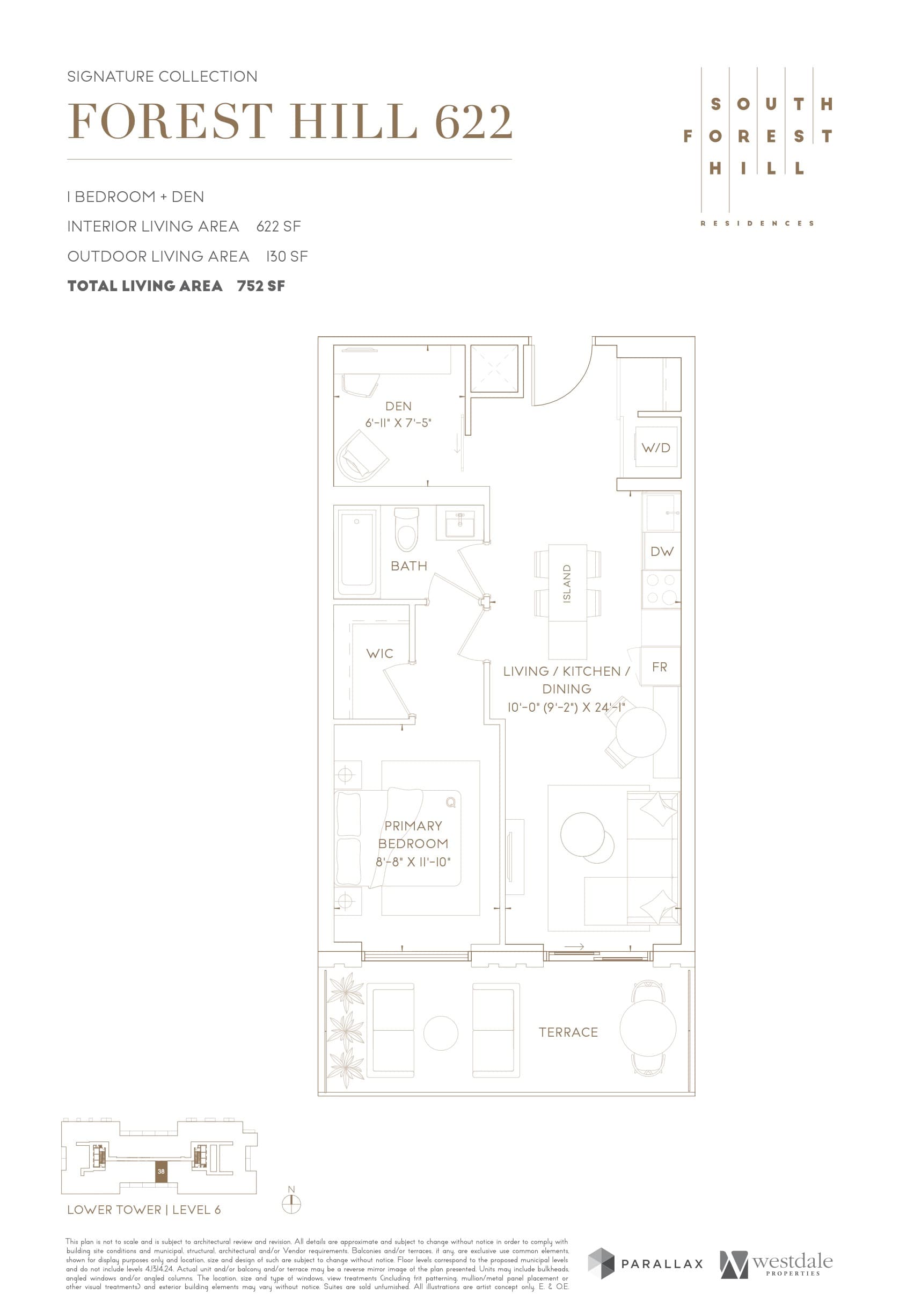 Forest Hill 622 Floor Plan at South Forest Hill Residences - 622 sq.ft