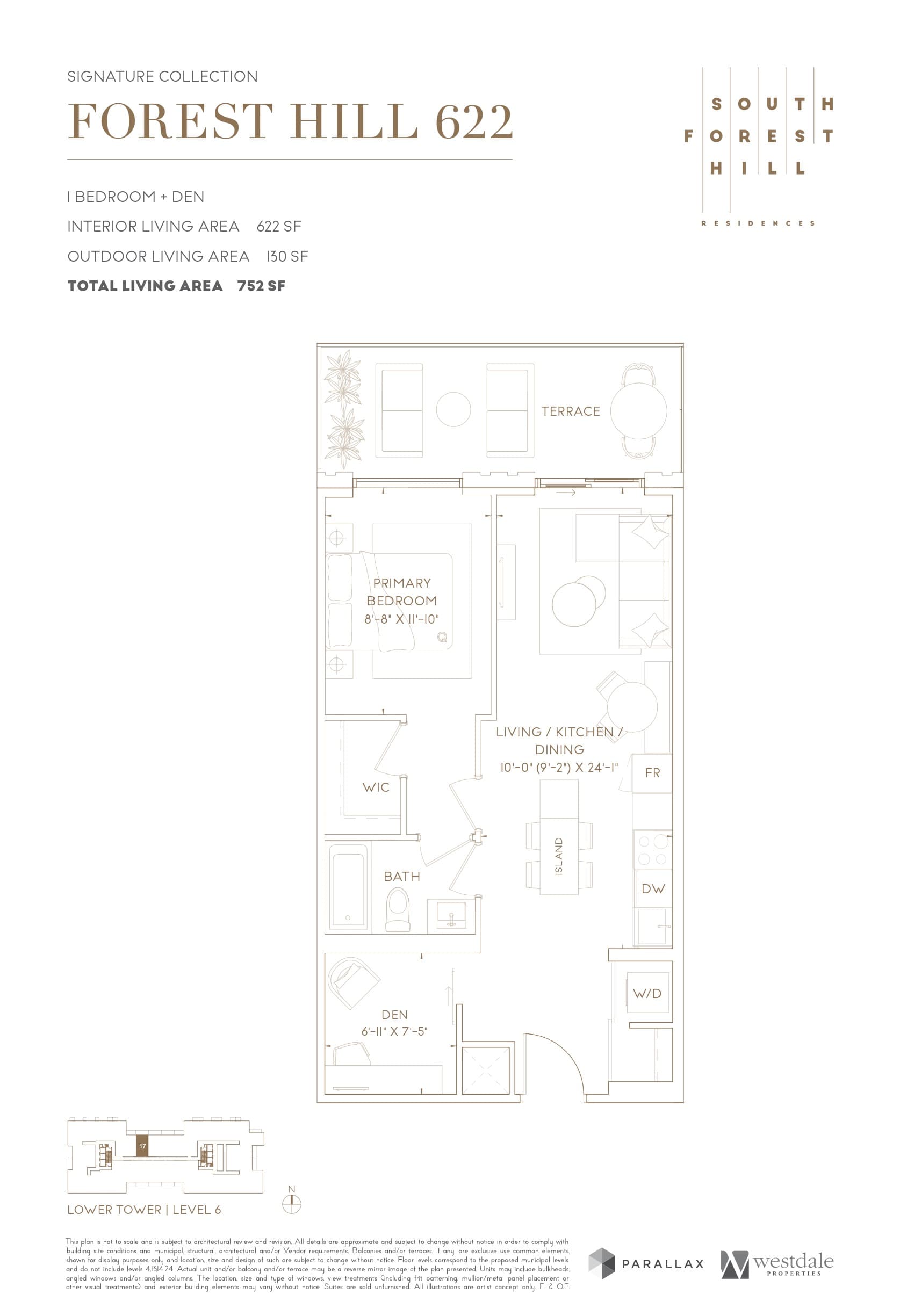 Forest Hill 622 Floor Plan at South Forest Hill Residences - 622 sq.ft