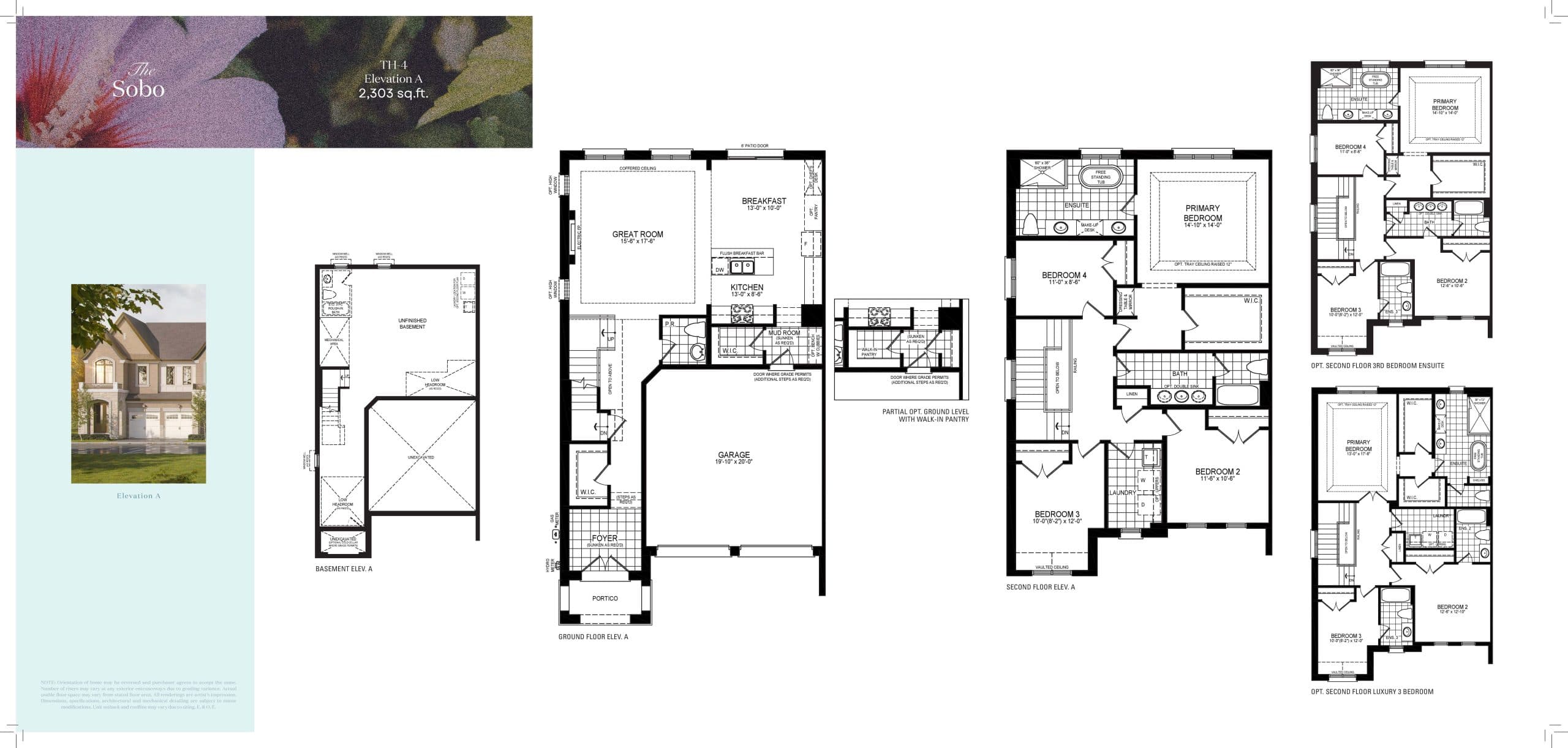 The Sobo Floor Plan at The Townmanors of Brownsville - 2303 sq.ft