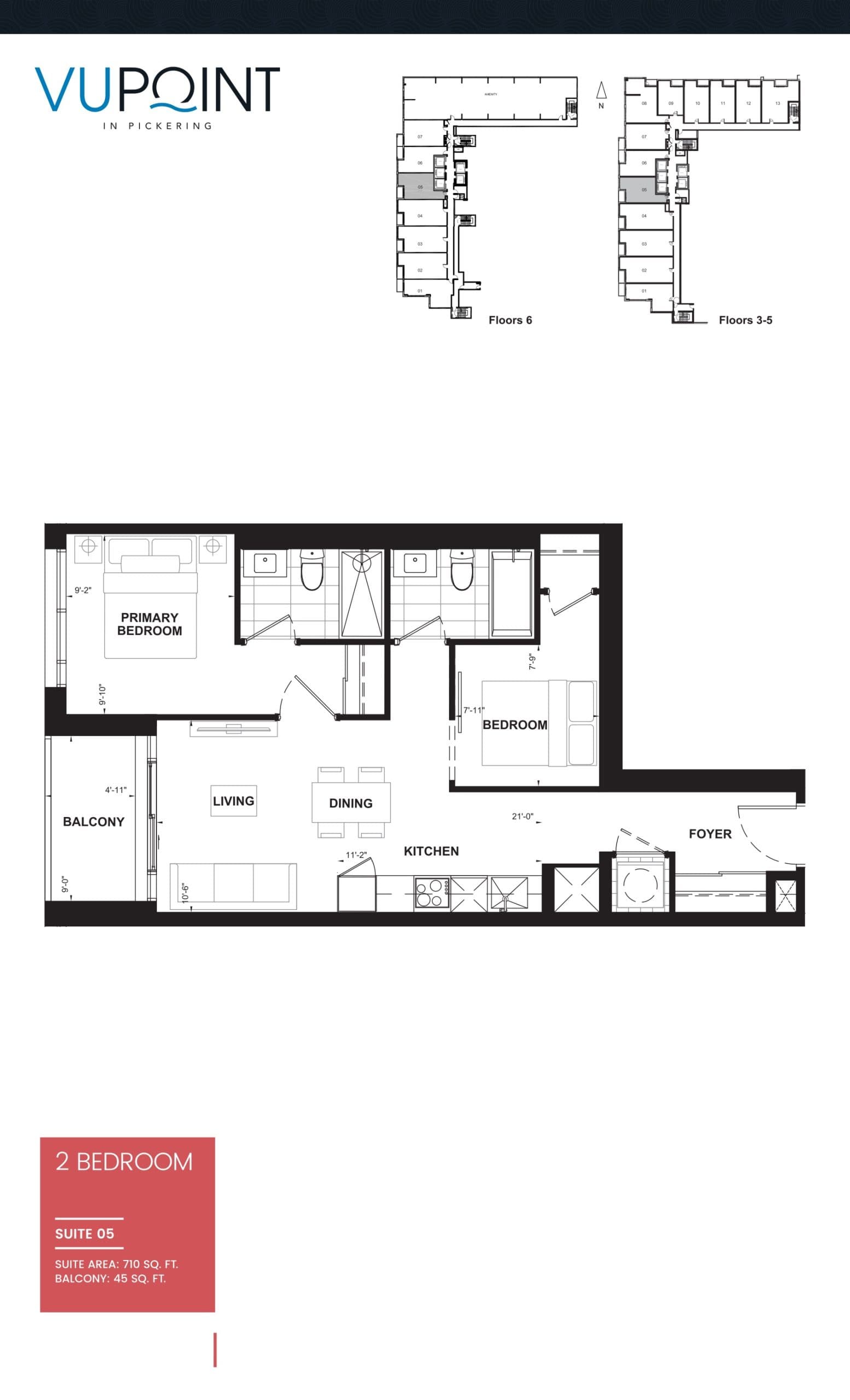 Suite 05 Floor Plan at VuPoint Condos - 710 sq.ft