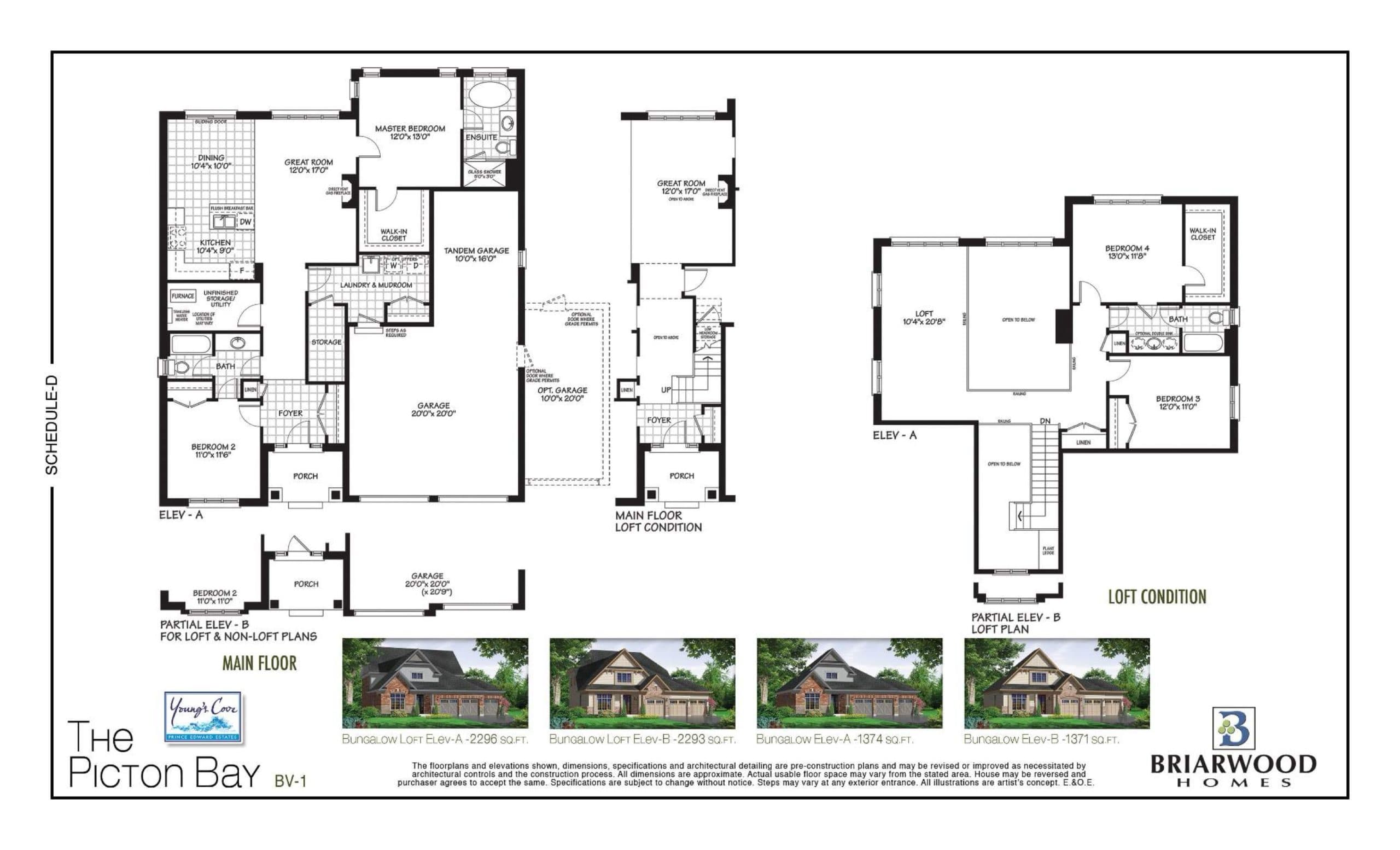 The Picton Bay (BV-1) With Loft Floor Plan at Young’s Cove Homes - 2296 sq.ft