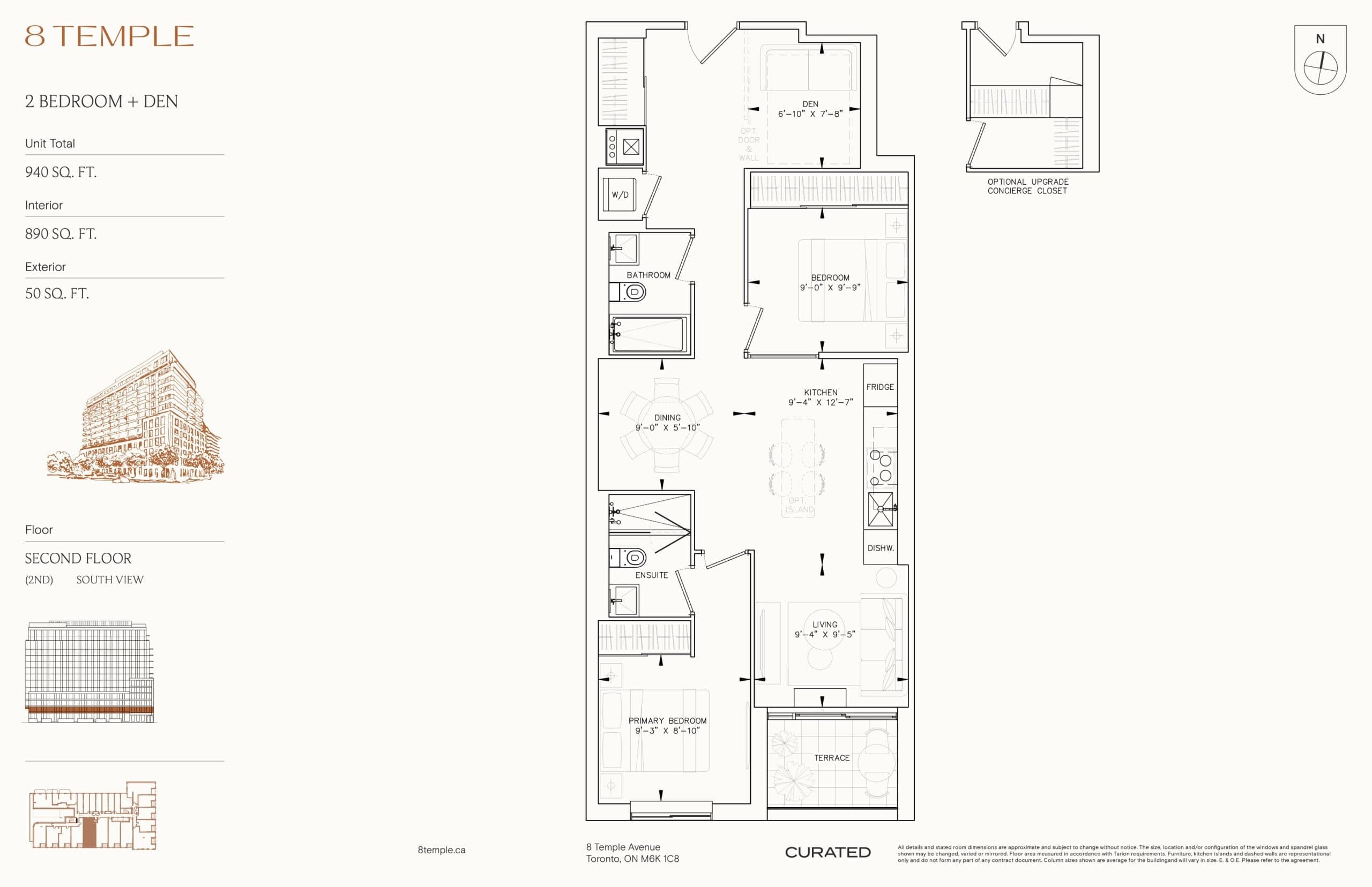 890 Floor Plan at 8 Temple Condos - 890 sq.ft