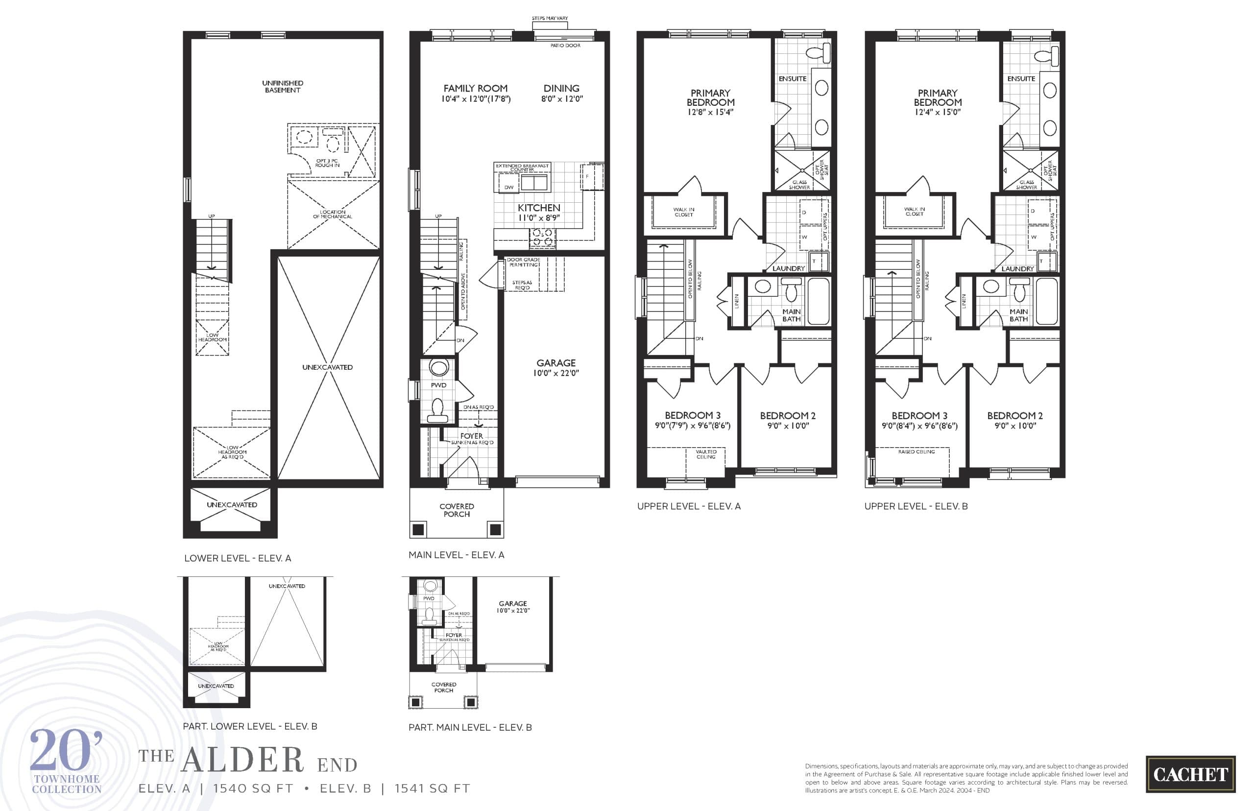 The Alder End Floor Plan at Heartwood by Cachet - 1541 sq.ft