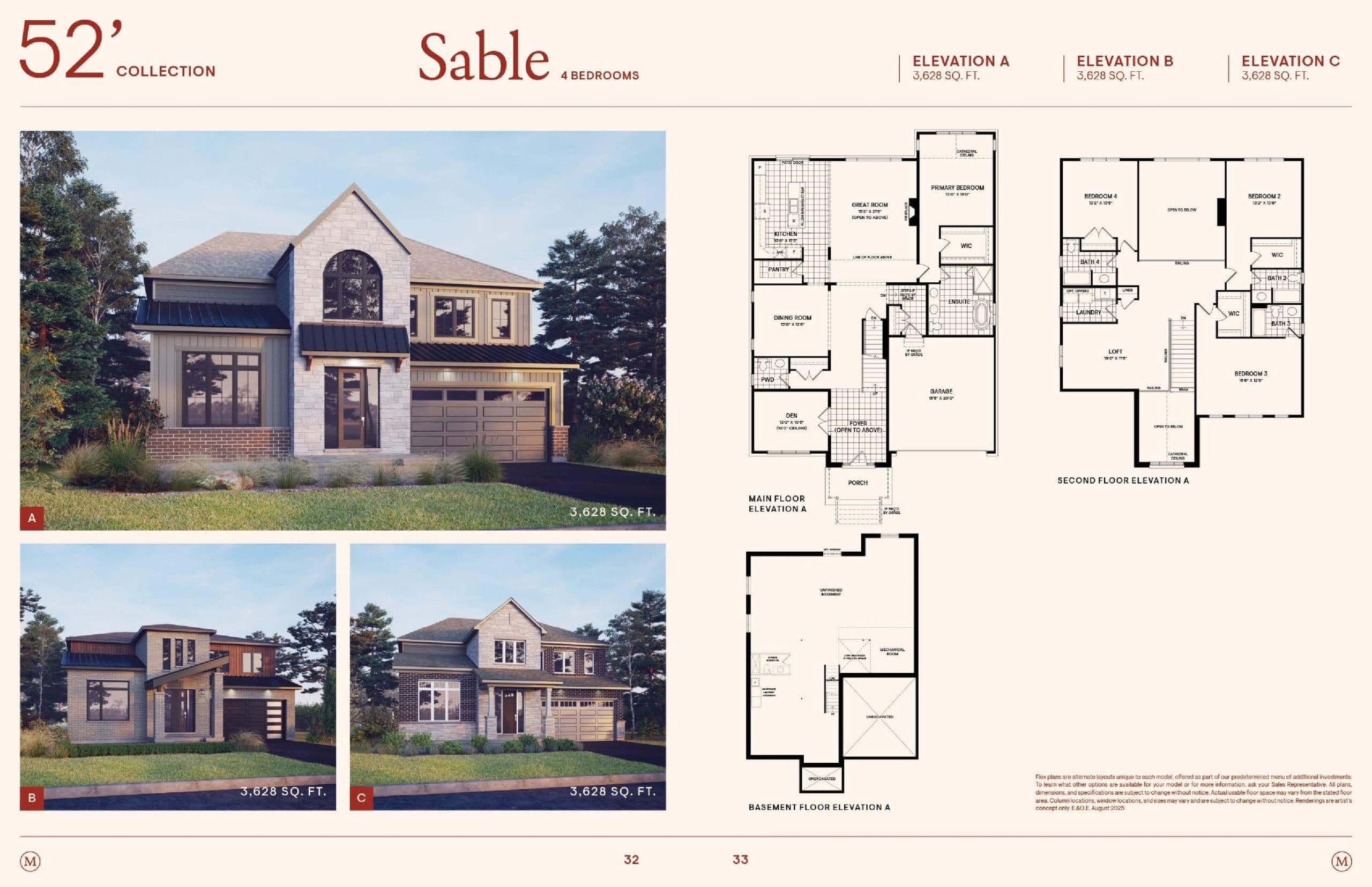 Sable (4 Bed) Floor Plan at Mahogany Phase 4 by Minto - 3628 sq.ft