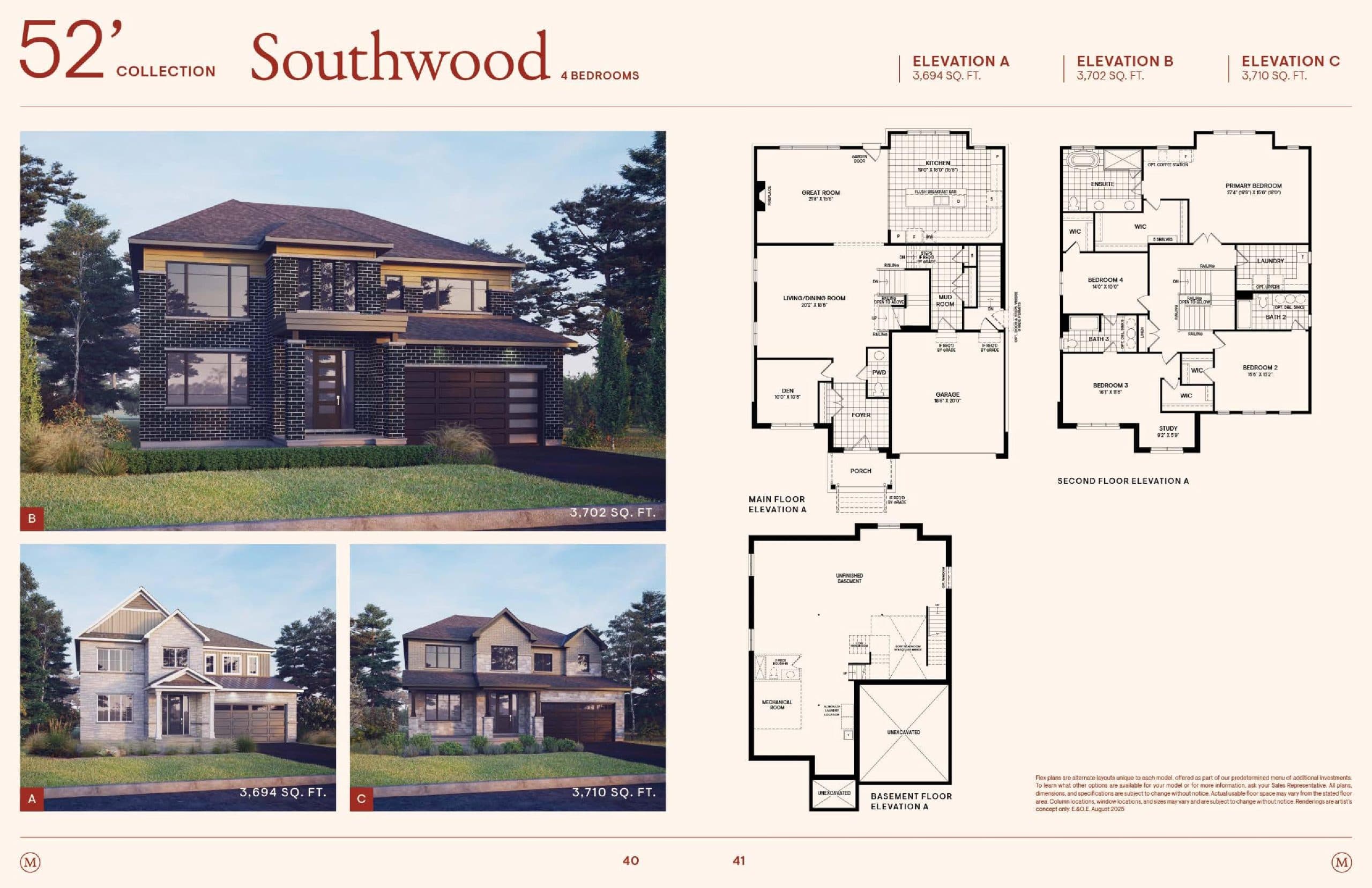 Southwood (4 Bed) Floor Plan at Mahogany Phase 4 by Minto - 3694 sq.ft