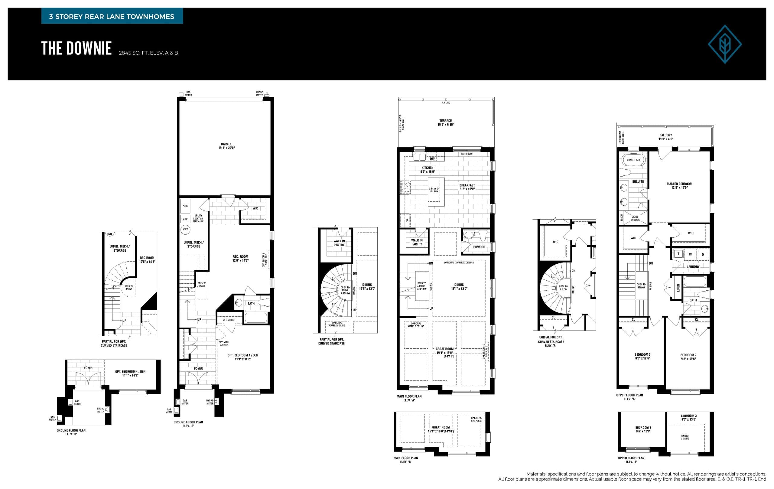 The Downie End Floor Plan at Victory Green Towns by Fulton Homes - 2845 sq.ft