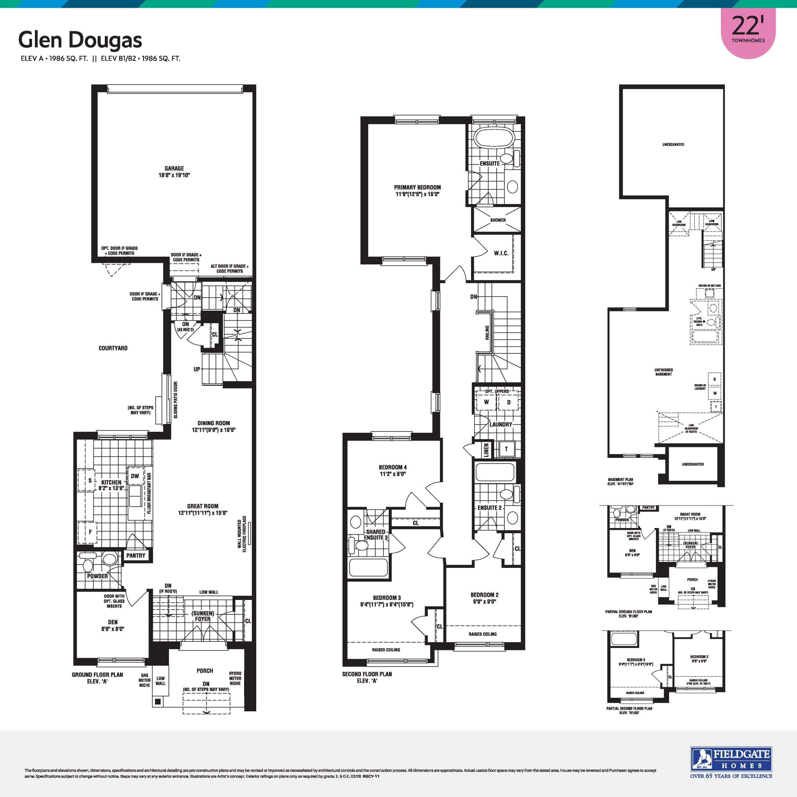 Glen Dougas Floor Plan at Unionglen by Fieldgate Homes - 1986 sq.ft