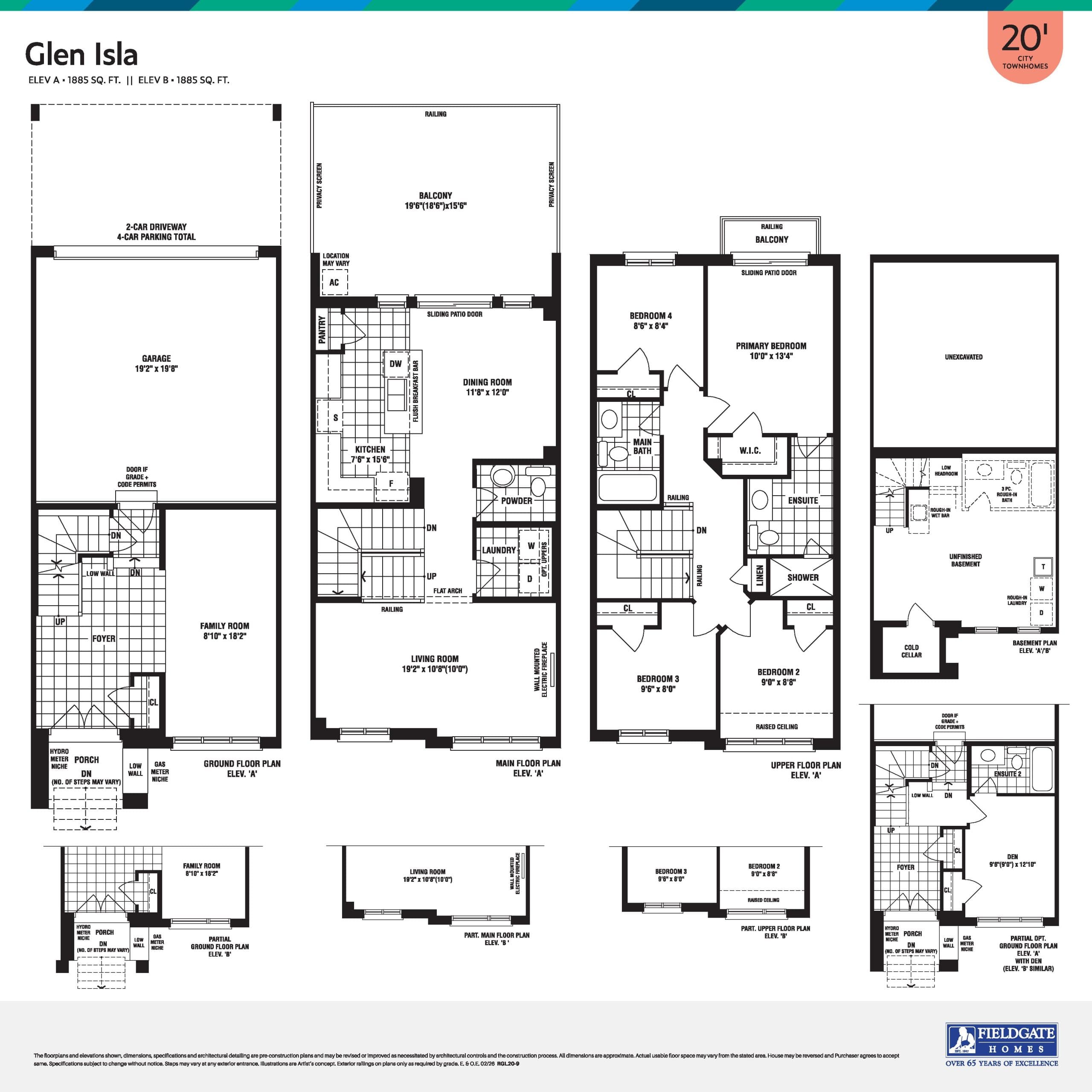 Glen Isla Floor Plan at Unionglen by Fieldgate Homes - 1885 sq.ft