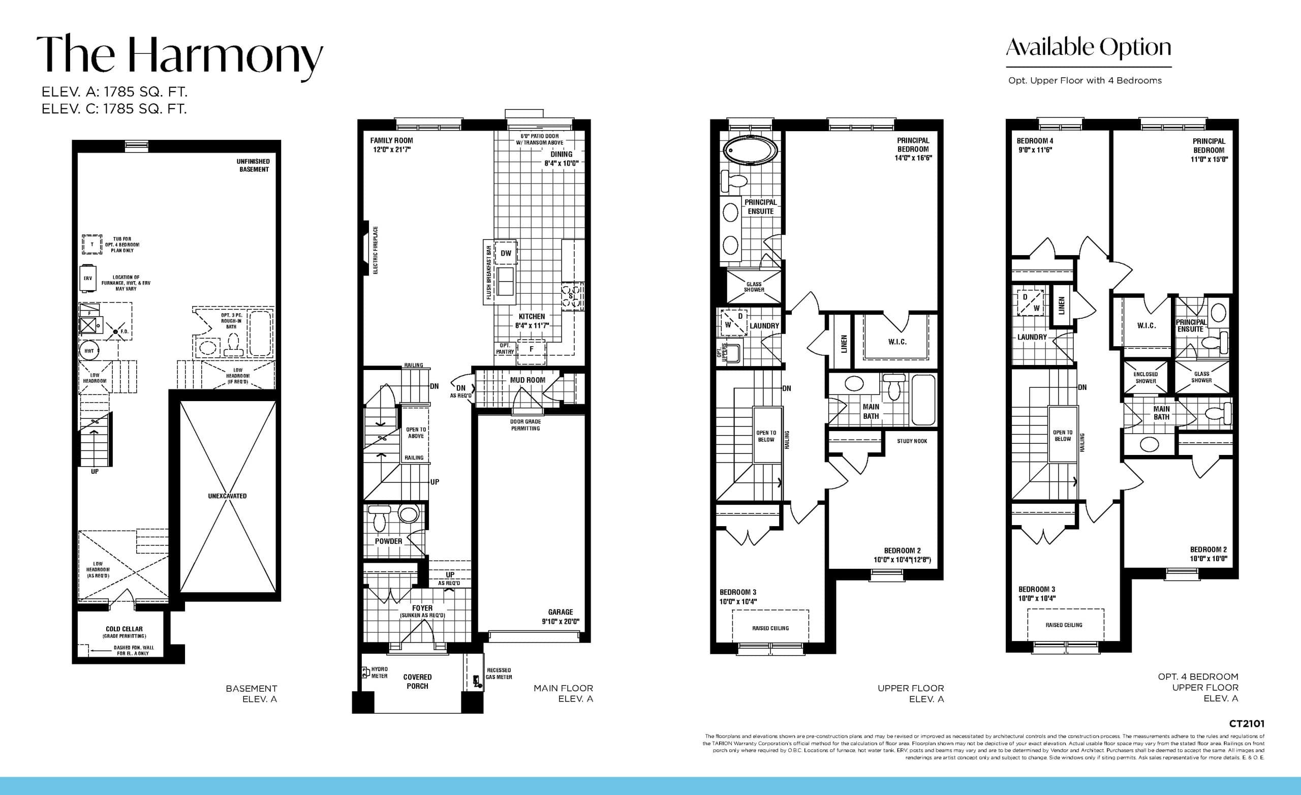 The Harmony (Classic Towns) Floor Plan at Unionglen by OPUS Homes - 1785 sq.ft